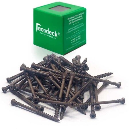 Саморез для сайдинга 4.0×70 мм коричневый — Гвоздек (Gvozdeck), потайной, T15, 200 шт в упаковке